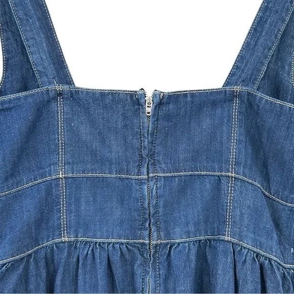 Reformation Jeans Tagliatelle Dark Wash Blue Denim Midi Dress sz 6 - Picture 9 of 15